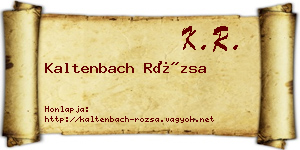 Kaltenbach Rózsa névjegykártya