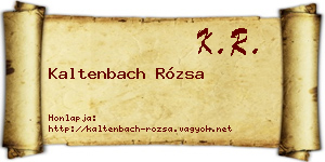 Kaltenbach Rózsa névjegykártya