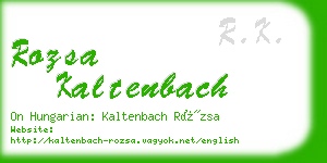 rozsa kaltenbach business card